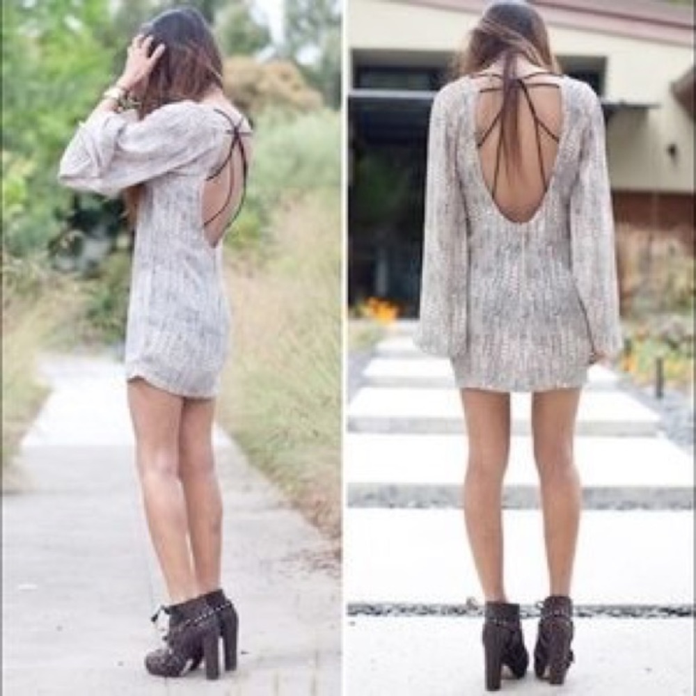 Stylestalker bell-sleeved croc/snake print dress